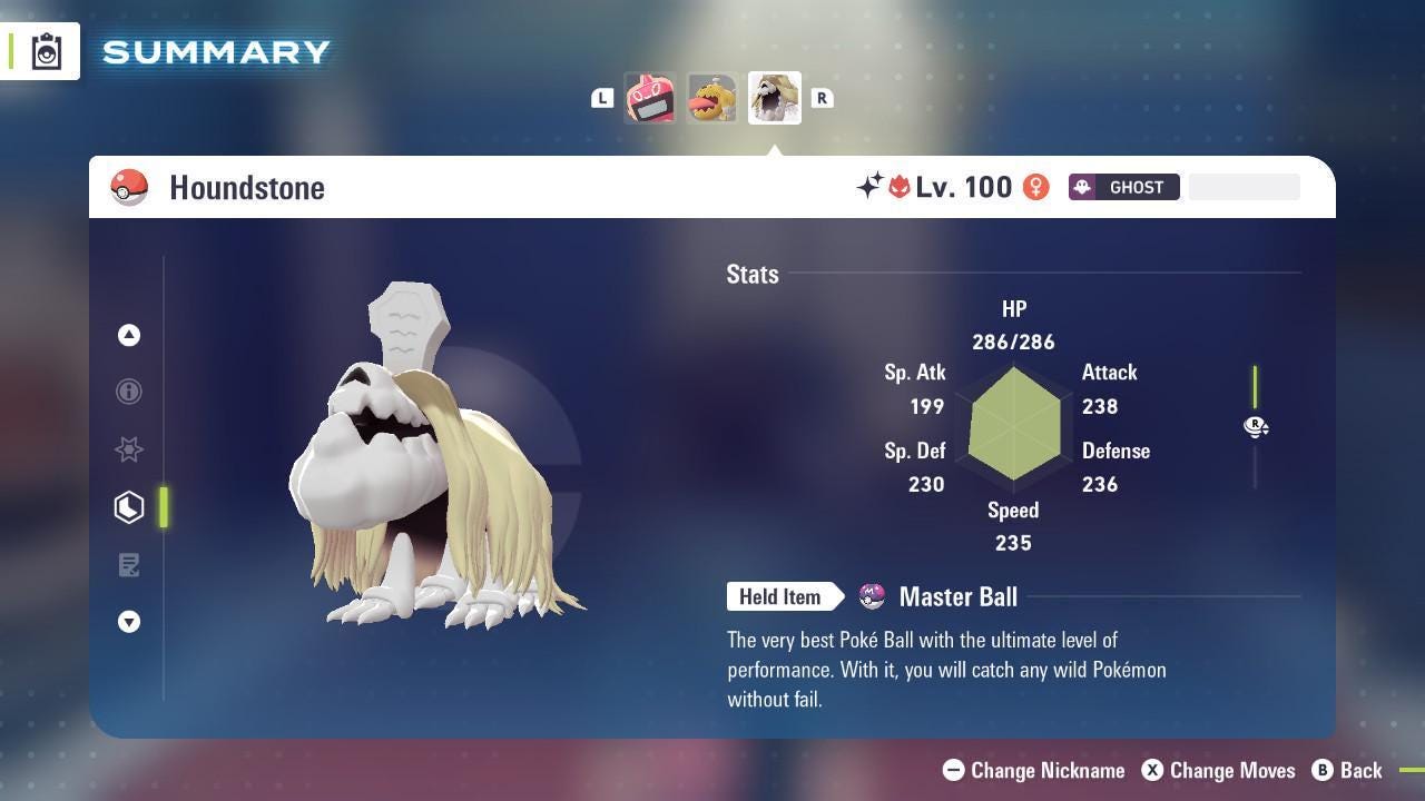 Shiny Alpha Houndstone Pokémon Legends ZA 6IV Competitive Battle Ready - Pokémon Legends: Z-A digital Pokémon trade image 2