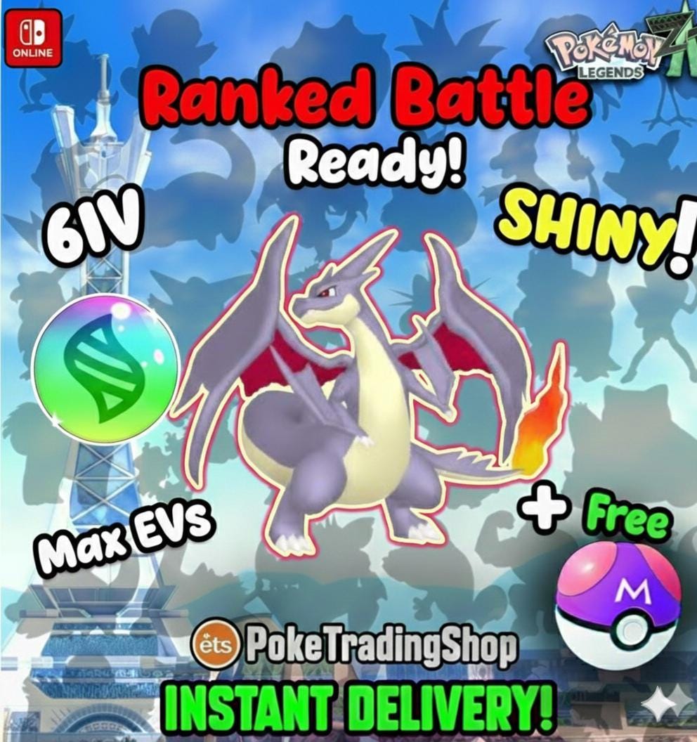 Pokemon LEGENDS ZA Alpha Shiny Charizard Y Mega Ready Lumiose City KALOS Region - Pokémon Legends: Z-A digital Pokémon trade