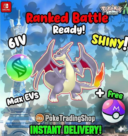 Pokemon LEGENDS ZA Alpha Shiny Charizard Y Mega Ready Lumiose City KALOS Region - Pokémon Legends: Z-A digital Pokémon trade