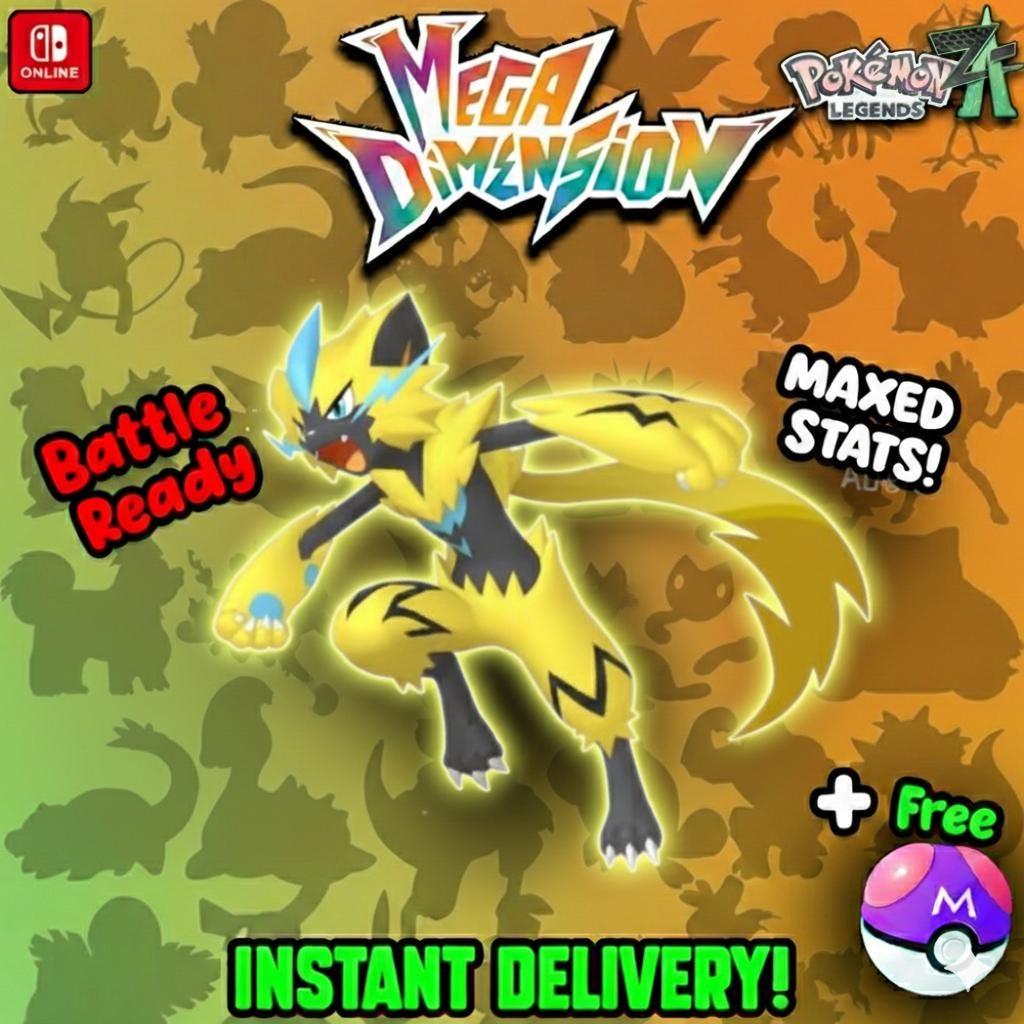 Non Shiny 6IV Zeraora Pokemon Legends Za Mega Dimension DLC 6IV Competitive Battle - Pokémon Legends: Z-A digital Pokémon