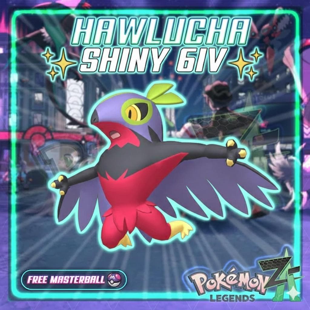 Shiny HAWLUCHA Pokémon Legends ZA 6IV Competitive Battle Ready - Pokémon Legends: Z-A digital Pokémon trade by
