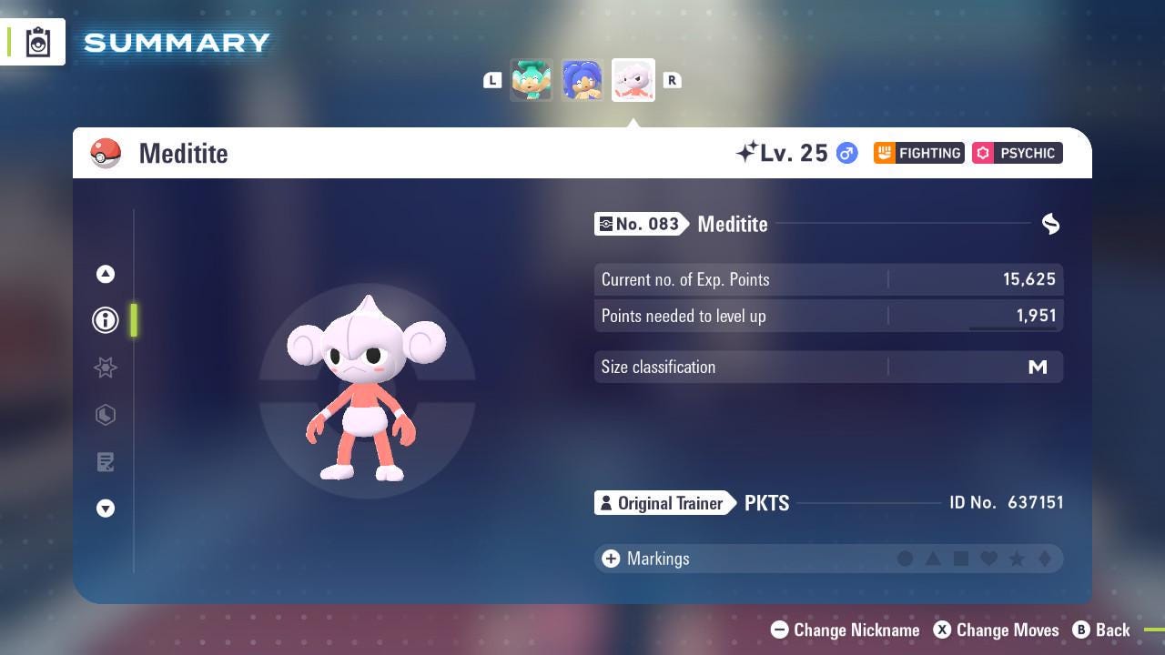 Shiny MEDITITE Pokémon Legends ZA 6IV Competitive Battle Ready – image 2