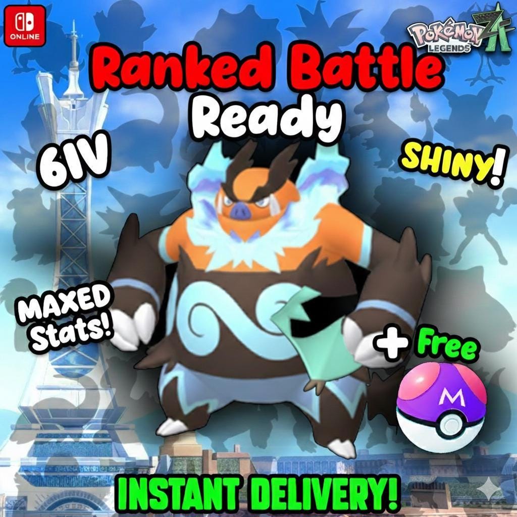 Shiny Alpha Emboar Pokémon Legends ZA 6IV Competitive Battle Ready - Pokémon Legends: Z-A digital Pokémon trade by