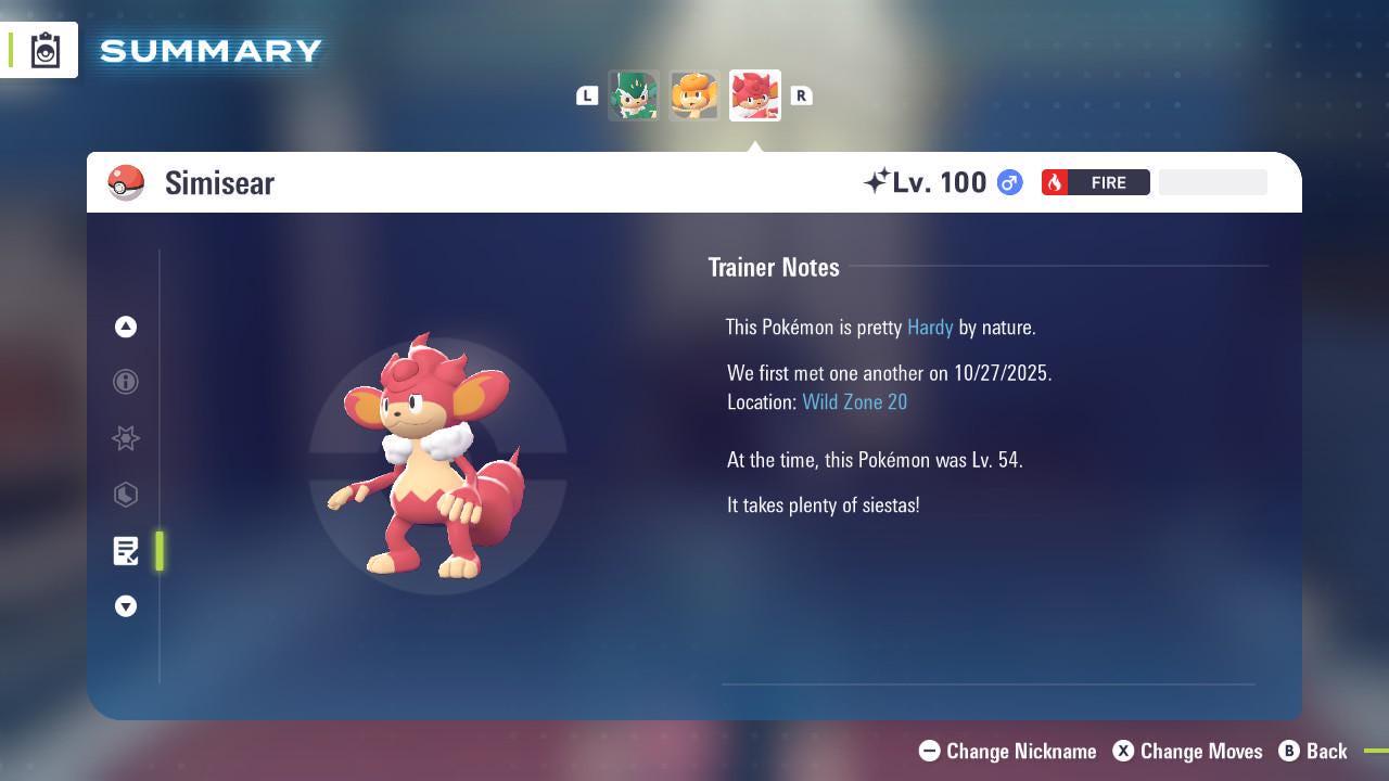 Shiny SIMISEAR Pokémon Legends ZA 6IV Competitive Battle Ready - Pokémon Legends: Z-A digital Pokémon trade image 4