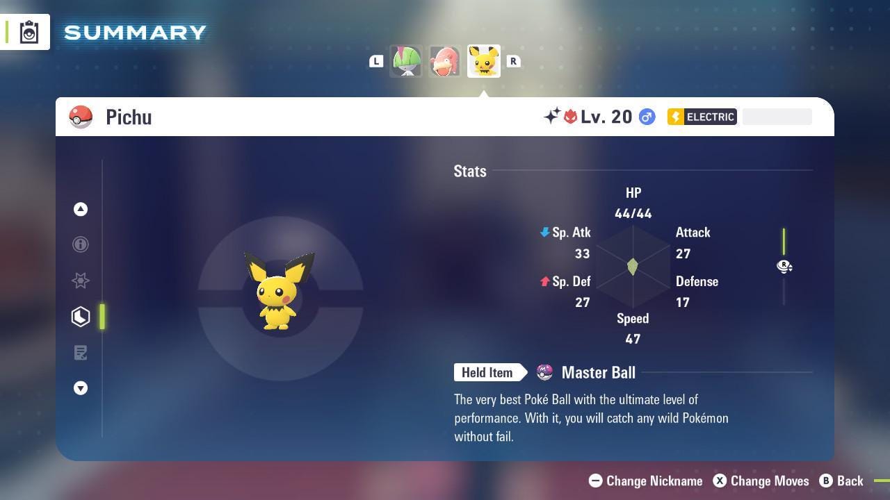Shiny Alpha Pichu Pokémon Legends ZA 6IV Competitive Battle Ready - Pokémon Legends: Z-A digital Pokémon trade by