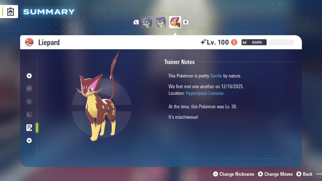 Shiny Liepard Pokemon Legends ZA Mega Dimension DLC 6IV Competitive Battle Ready - Pokémon Legends: Z-A digital Pokémon trade