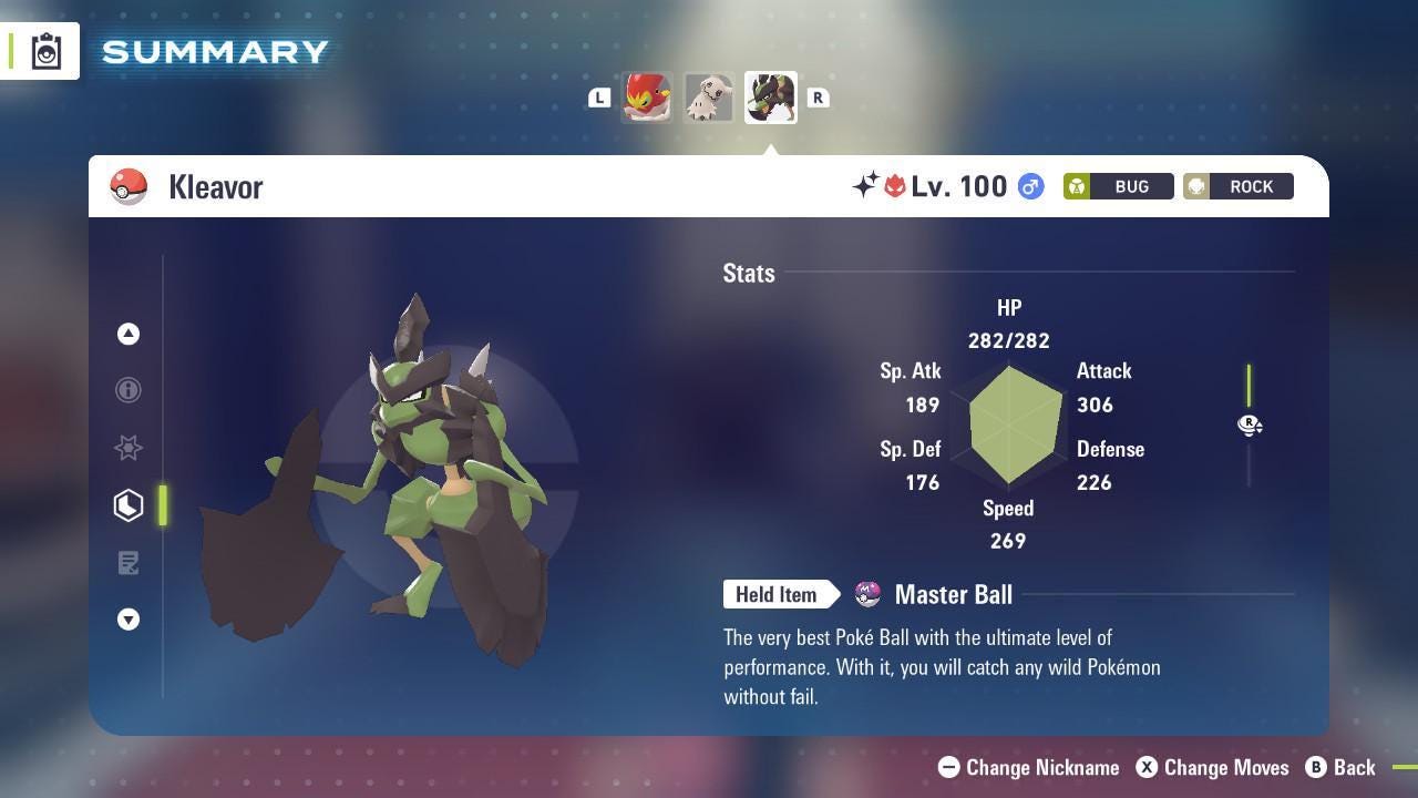 Shiny Alpha Kleavor Pokemon Legends Za Mega Dimension DLC 6IV Competitive Battle - Pokémon Legends: Z-A digital Pokémon trade