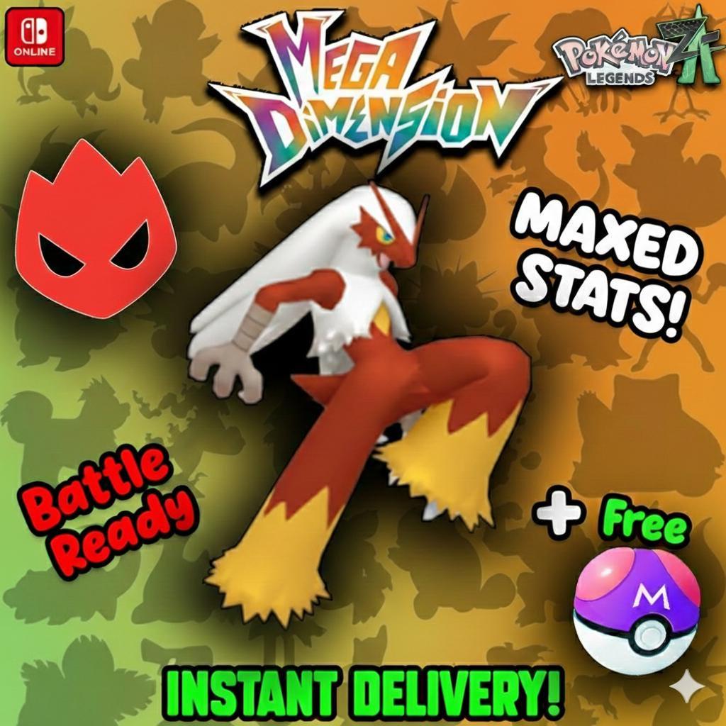 Shiny Alpha Blaziken Pokemon Legends Za Mega Dimension DLC 6IV Competitive Battle - Pokémon Legends: Z-A digital Pokémon
