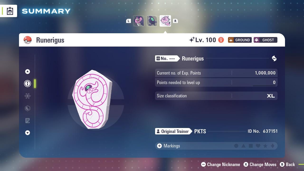 Shiny Runerigus Pokemon Legends ZA Mega Dimension DLC 6IV Competitive Battle Ready - Pokémon Legends: Z-A digital Pokémon