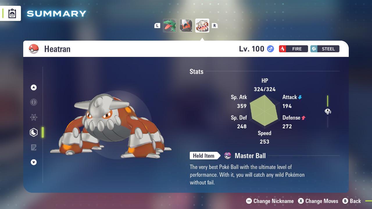 Non Shiny 6IV Heatran Pokemon Legends Za Mega Dimension DLC 6IV Competitive Battle - Pokémon Legends: Z-A digital Pokémon