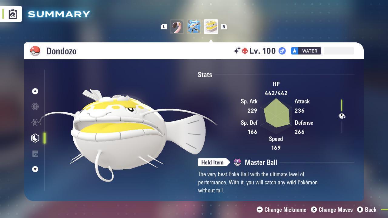 Shiny Alpha Dondozo Pokemon Legends Za Mega Dimension DLC 6IV Competitive Battle - Pokémon Legends: Z-A digital Pokémon trade