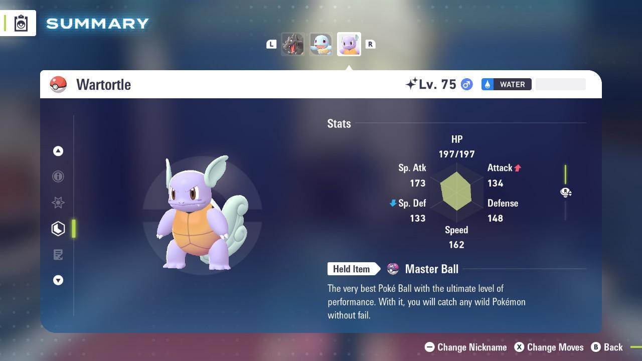 Shiny WARTORTLE Pokémon Legends ZA 6IV Competitive Battle Ready - Pokémon Legends: Z-A digital Pokémon trade by
