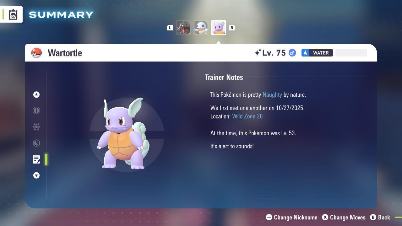 Shiny WARTORTLE Pokémon Legends ZA 6IV Competitive Battle Ready - Pokémon Legends: Z-A digital Pokémon trade image 4