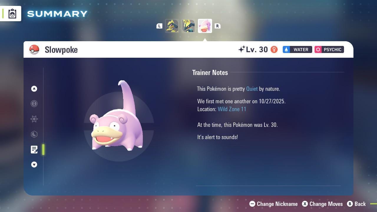 Shiny SLOWPOKE Pokémon Legends ZA 6IV Competitive Battle Ready - Pokémon Legends: Z-A digital Pokémon trade image 4