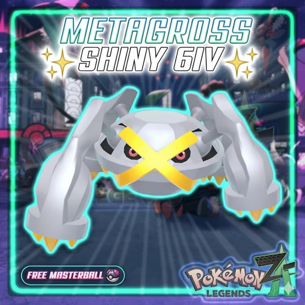 Shiny METAGROSS Pokémon Legends ZA 6IV Competitive Battle Ready - Pokémon Legends: Z-A digital Pokémon trade by