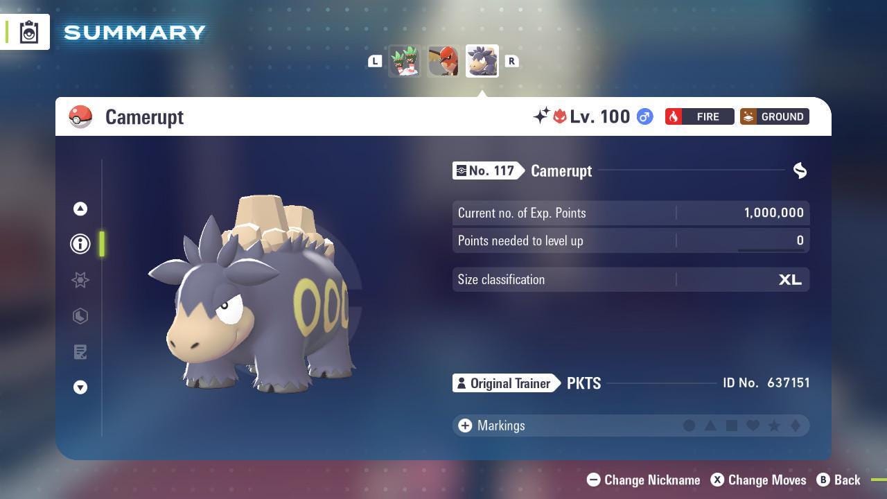 Shiny Alpha Camerupt Pokémon Legends ZA 6IV Competitive Battle Ready - Pokémon Legends: Z-A digital Pokémon trade image 3