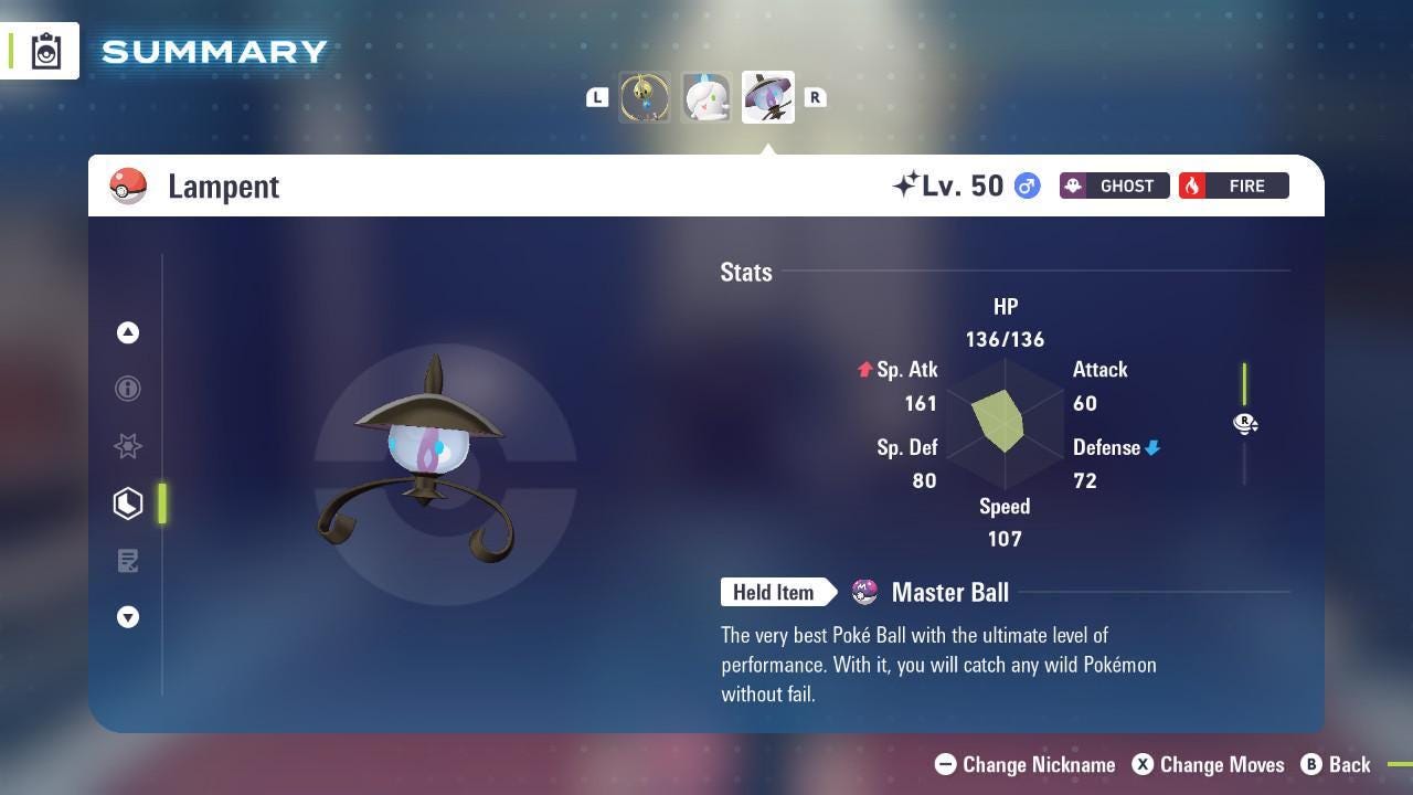 Shiny LAMPENT Pokémon Legends ZA 6IV Competitive Battle Ready - Pokémon Legends: Z-A digital Pokémon trade by PokeTradingShop