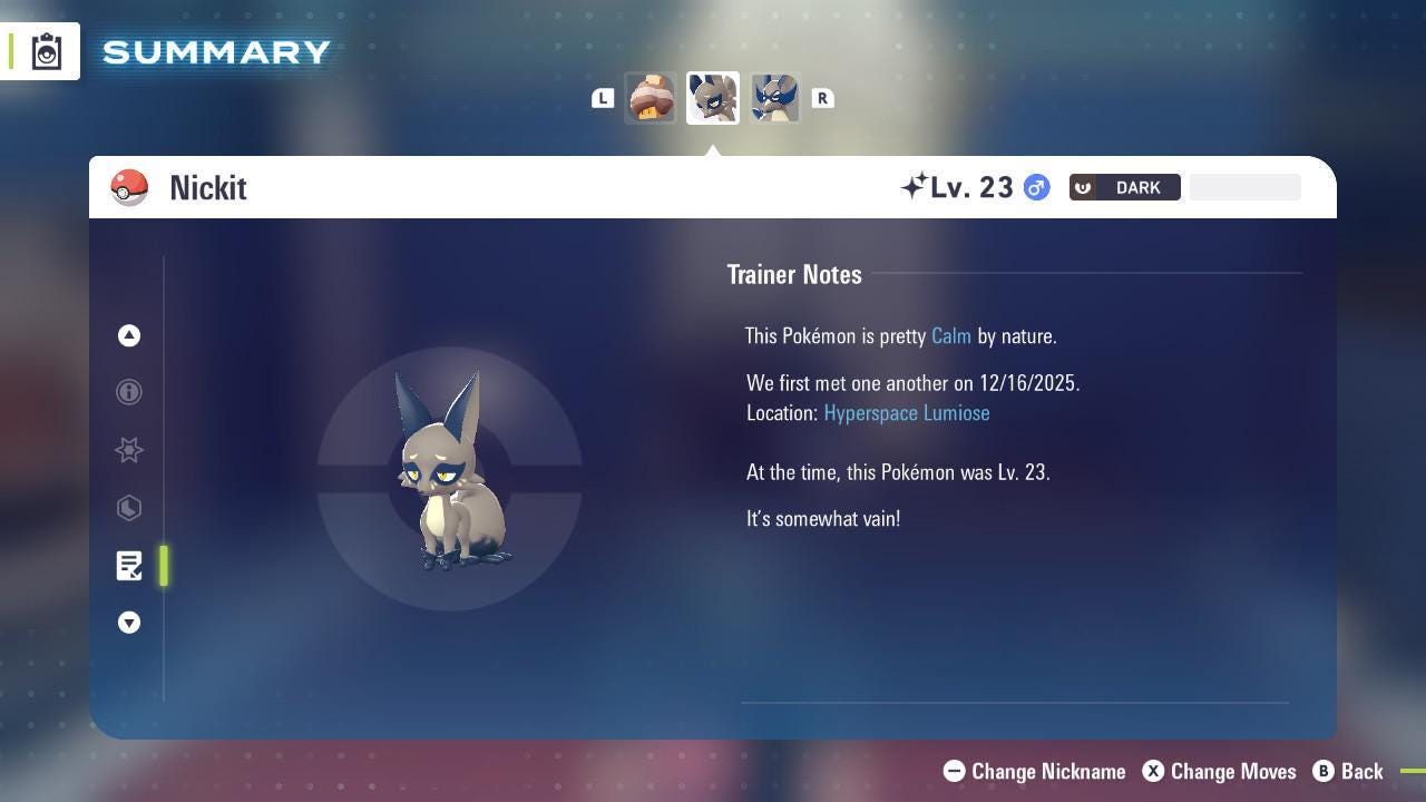 Shiny Nickit Pokemon Legends ZA Mega Dimension DLC 6IV Competitive Battle Ready - Pokémon Legends: Z-A digital Pokémon trade