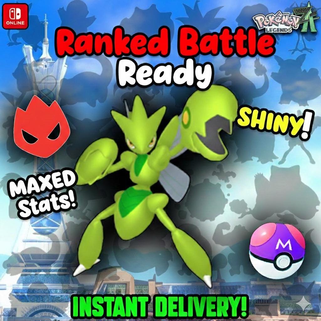 Shiny Alpha Scizor Pokémon Legends ZA 6IV Competitive Battle Ready - Pokémon Legends: Z-A digital Pokémon trade by