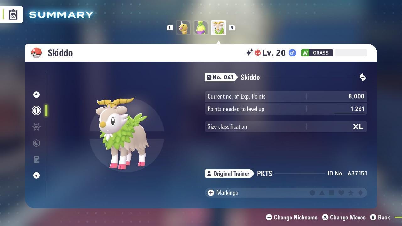 Shiny Alpha Skiddo Pokémon Legends ZA 6IV Competitive Battle Ready - Pokémon Legends: Z-A digital Pokémon trade image 2