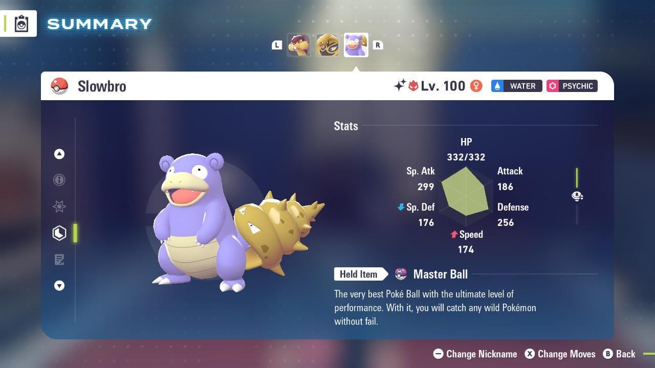 Shiny Alpha Slowbro Pokémon Legends ZA 6IV Competitive Battle Ready - Pokémon Legends: Z-A digital Pokémon trade by