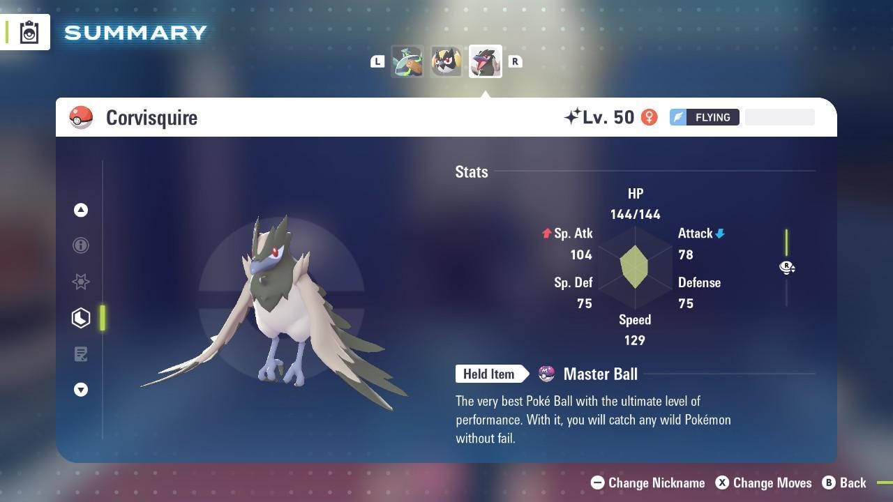 Shiny Corvisquire Pokemon Legends ZA Mega Dimension DLC 6IV Competitive Battle - Pokémon Legends: Z-A digital Pokémon trade
