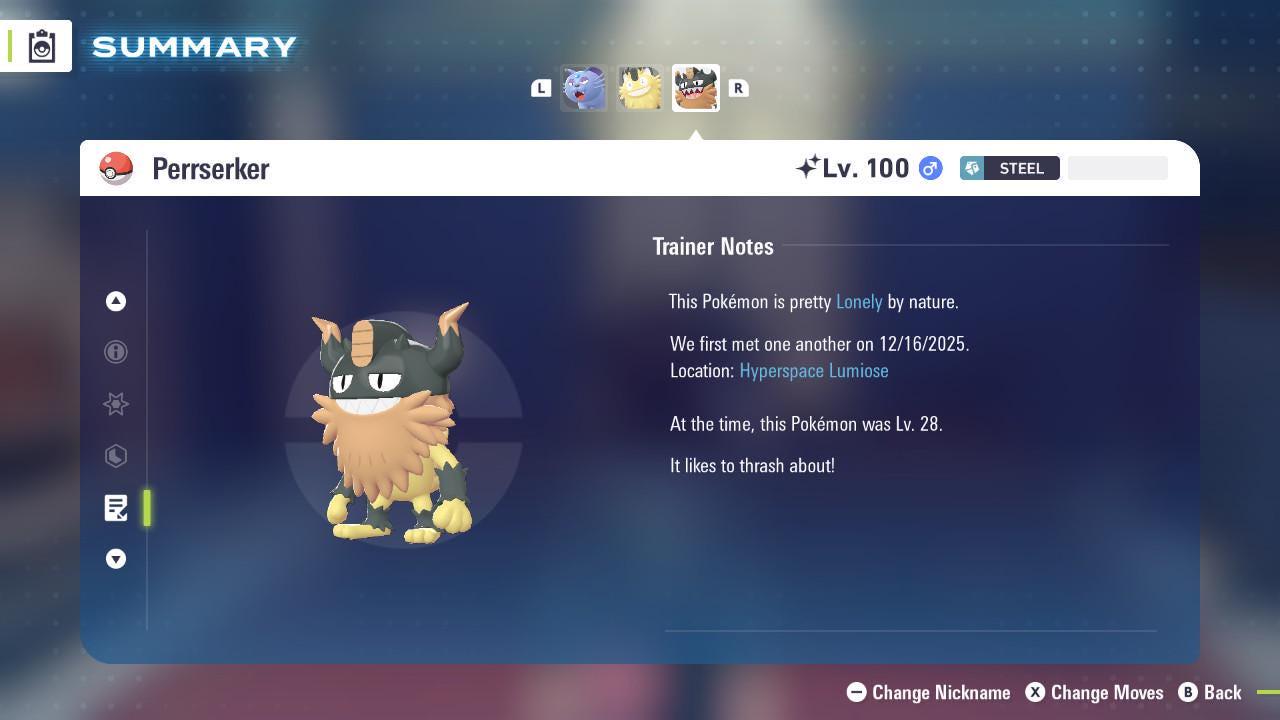 Shiny Perrserker Pokemon Legends ZA Mega Dimension DLC 6IV Competitive Battle - Pokémon Legends: Z-A digital Pokémon trade