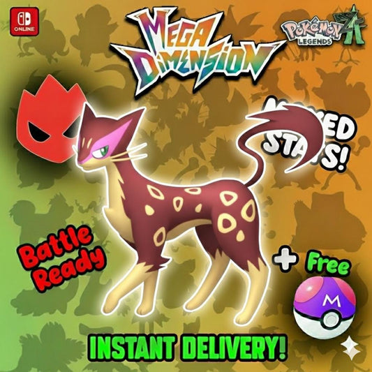 Shiny Alpha Liepard Pokemon Legends Za Mega Dimension DLC 6IV Competitive Battle - Pokémon Legends: Z-A digital Pokémon trade