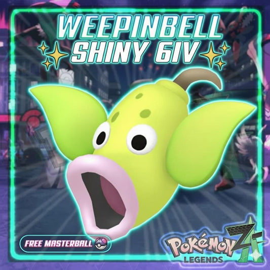 Shiny WEEPINBELL Pokémon Legends ZA 6IV Competitive Battle Ready - Pokémon Legends: Z-A digital Pokémon trade by