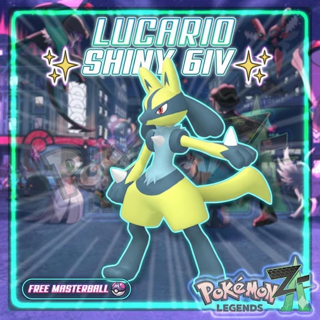 Shiny LUCARIO Pokémon Legends ZA 6IV Competitive Battle Ready - Pokémon Legends: Z-A digital Pokémon trade by PokeTradingShop