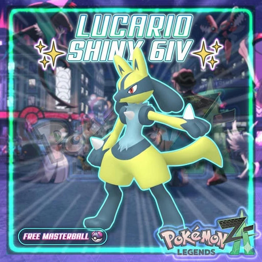 Shiny LUCARIO Pokémon Legends ZA 6IV Competitive Battle Ready - Pokémon Legends: Z-A digital Pokémon trade by PokeTradingShop