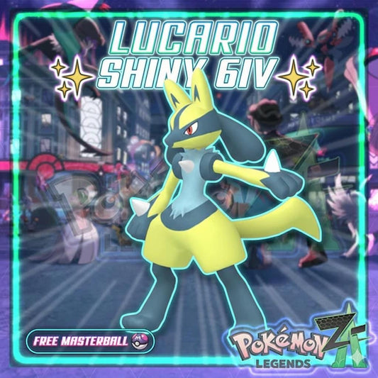 Shiny LUCARIO Pokémon Legends ZA 6IV Competitive Battle Ready