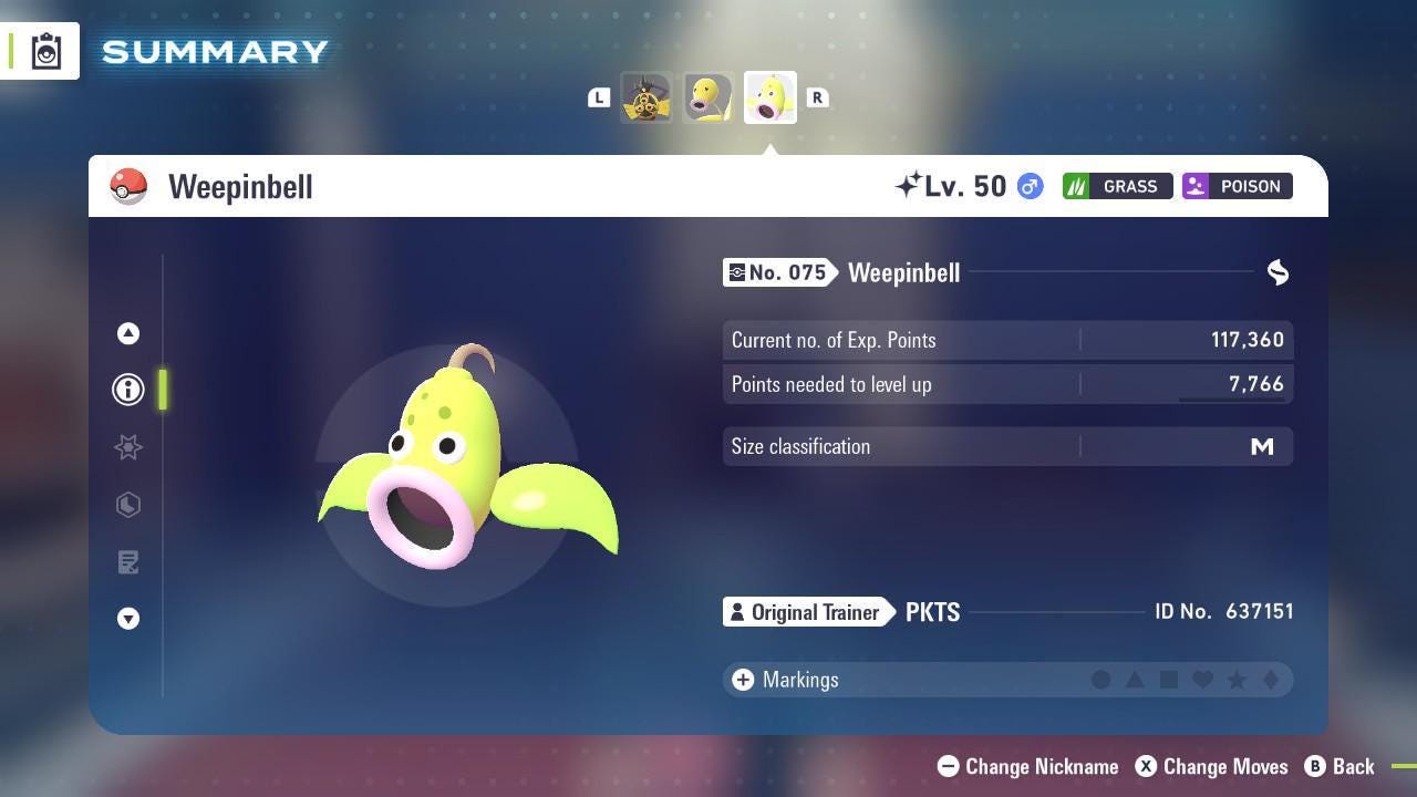Shiny WEEPINBELL Pokémon Legends ZA 6IV Competitive Battle Ready - Pokémon Legends: Z-A digital Pokémon trade image 3