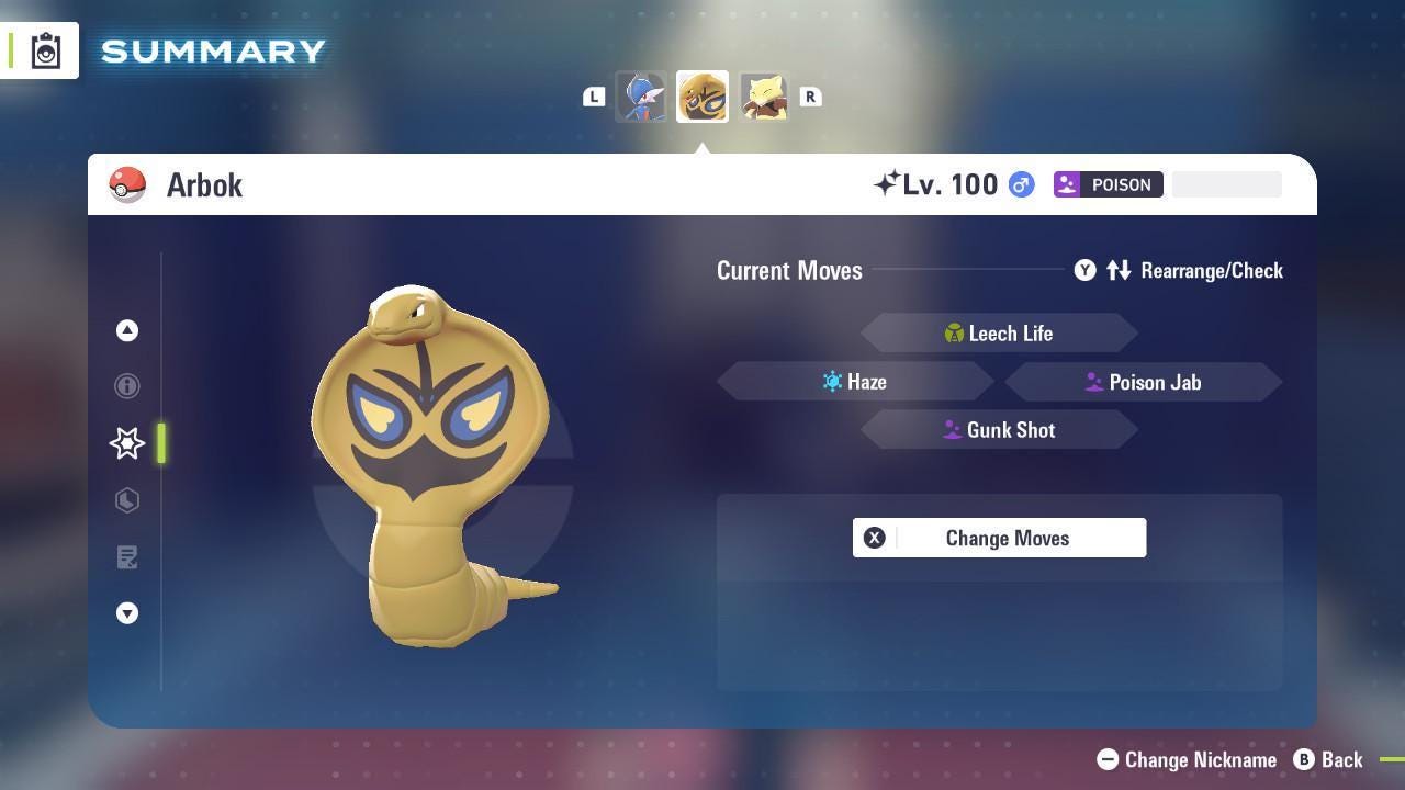 Shiny ARBOK Pokémon Legends ZA 6IV Competitive Battle Ready - Pokémon Legends: Z-A digital Pokémon trade image 3