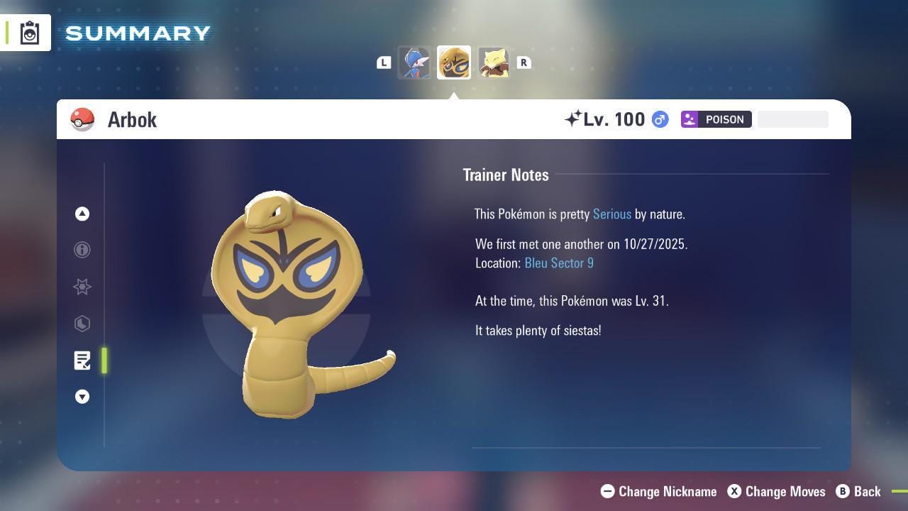 Shiny ARBOK Pokémon Legends ZA 6IV Competitive Battle Ready - Pokémon Legends: Z-A digital Pokémon trade image 4