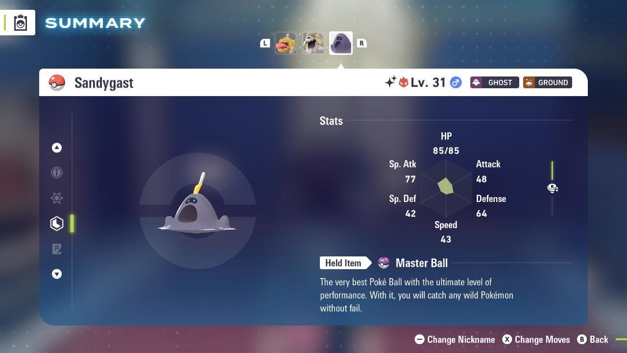 Shiny Alpha Sandygast Pokémon Legends ZA 6IV Competitive Battle Ready - Pokémon Legends: Z-A digital Pokémon trade by