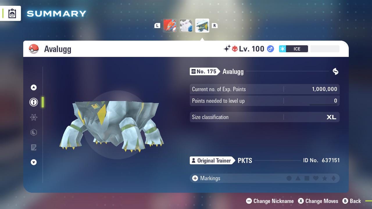 Shiny Alpha Avalugg Pokémon Legends ZA 6IV Competitive Battle Ready - Pokémon Legends: Z-A digital Pokémon trade image 2
