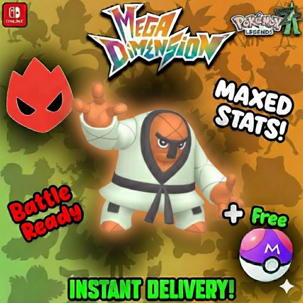 Shiny Alpha Throh Pokemon Legends Za Mega Dimension DLC 6IV Competitive Battle - Pokémon Legends: Z-A digital Pokémon trade