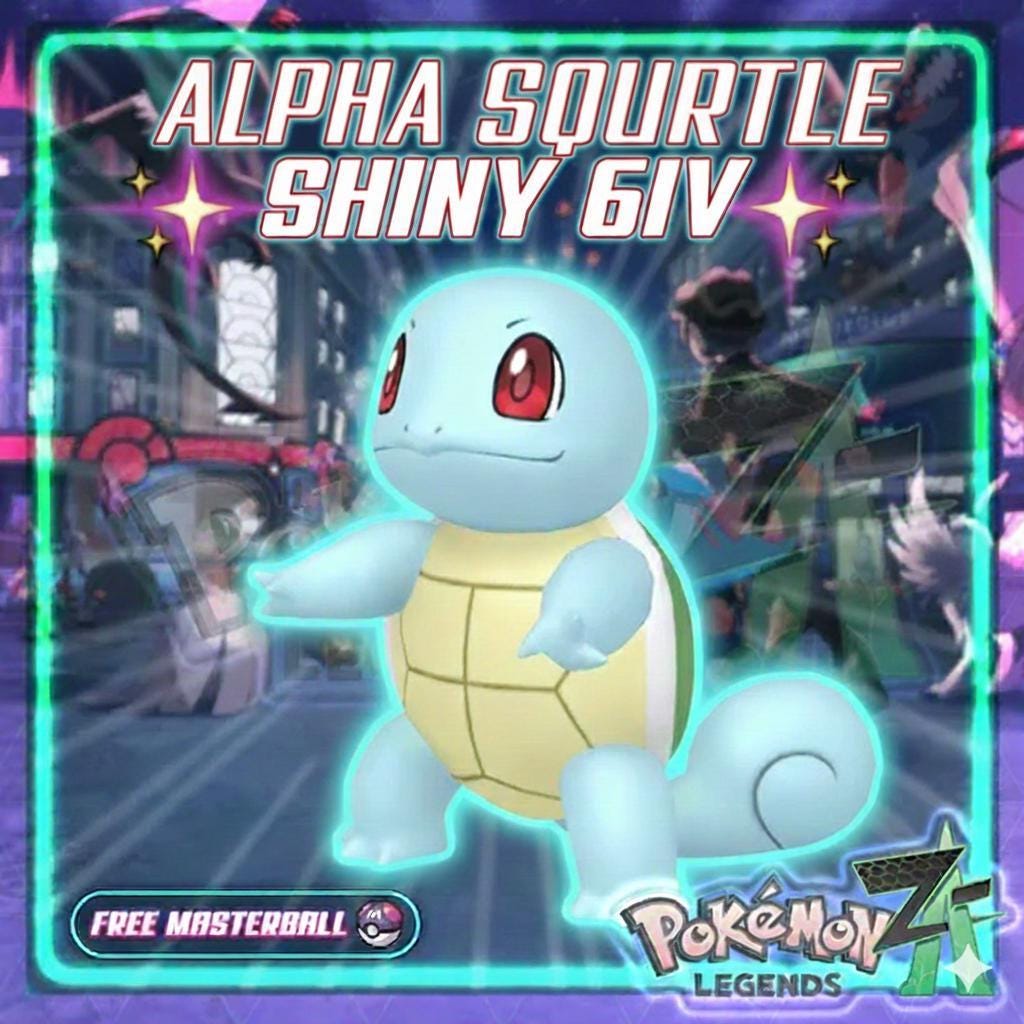 Pokemon Za Lvl 5 Modest SHINY ALPHA 6IV Squirtle Pokémon Legends ZA 6IV - Pokémon Legends: Z-A digital Pokémon trade by