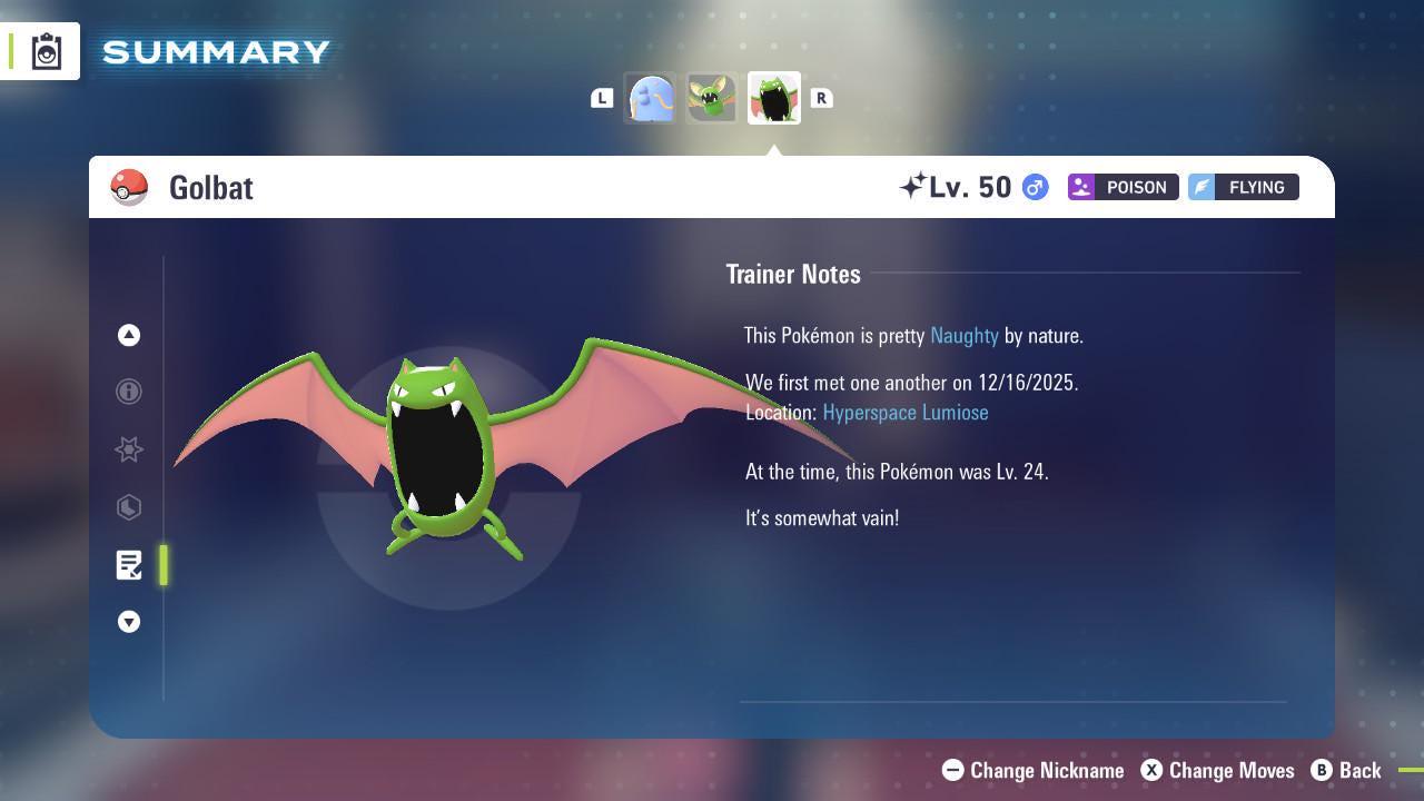 Shiny Golbat Pokemon Legends ZA Mega Dimension DLC 6IV Competitive Battle Ready - Pokémon Legends: Z-A digital Pokémon trade