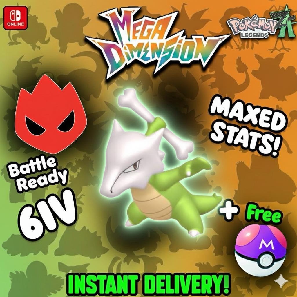 Shiny Alpha Marowak Pokemon Legends Za Mega Dimension DLC 6IV Competitive Battle - Pokémon Legends: Z-A digital Pokémon trade