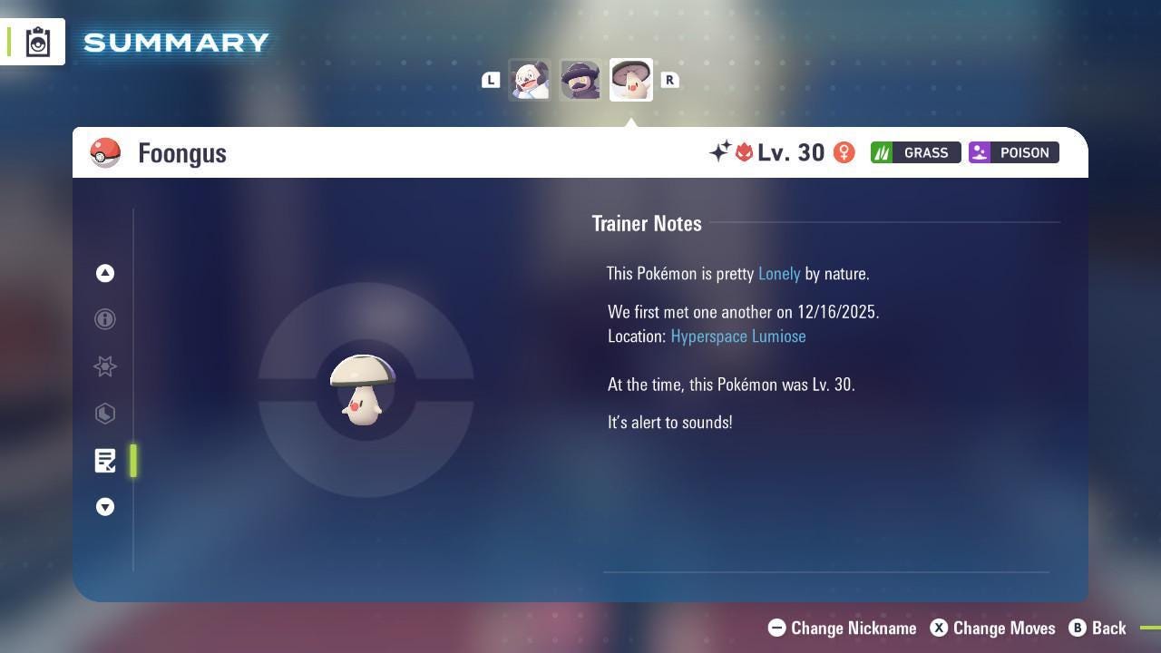 Shiny Alpha Foongus Pokemon Legends Za Mega Dimension DLC 6IV Competitive Battle - Pokémon Legends: Z-A digital Pokémon trade