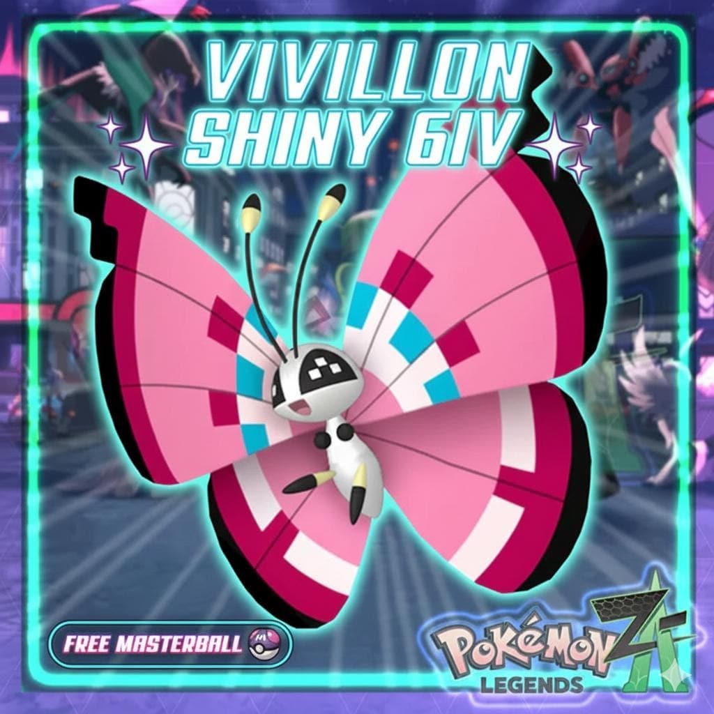 Shiny VIVILLON Pokémon Legends ZA 6IV Competitive Battle Ready - Pokémon Legends: Z-A digital Pokémon trade by