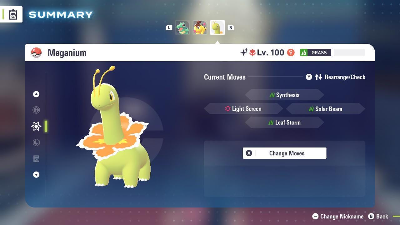 Shiny Alpha Meganium Pokémon Legends ZA 6IV Competitive Battle Ready - Pokémon Legends: Z-A digital Pokémon trade image 4