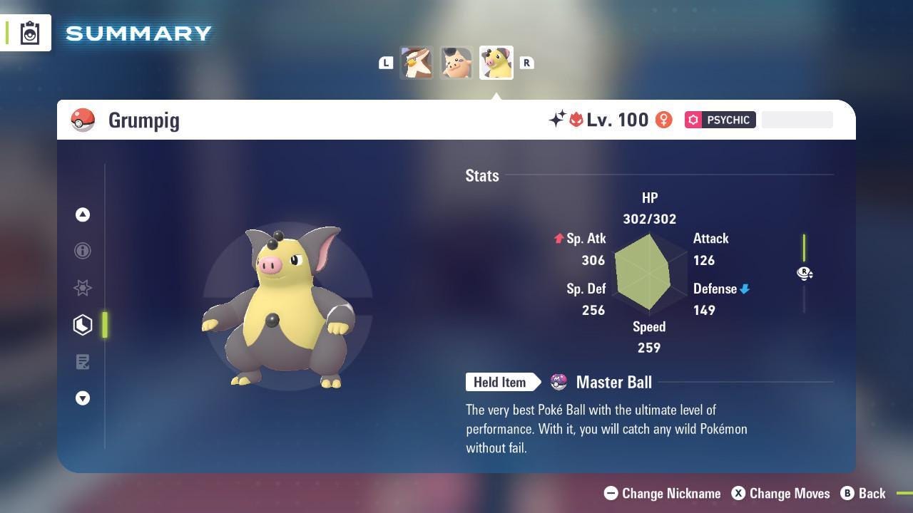 Shiny Alpha Grumpig Pokemon Legends Za Mega Dimension DLC 6IV Competitive Battle - Pokémon Legends: Z-A digital Pokémon trade