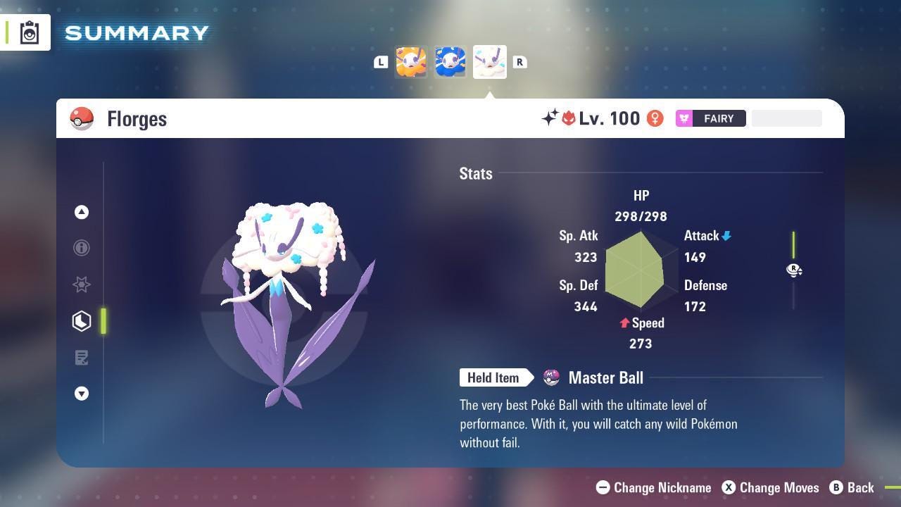 Shiny Alpha White Florges Pokémon Legends ZA 6IV Competitive Battle Ready - Pokémon Legends: Z-A digital Pokémon trade by