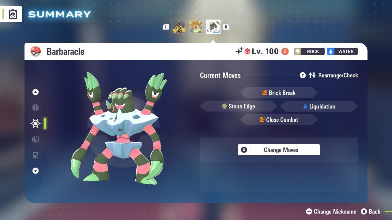 Shiny Alpha Barbaracle Pokémon Legends ZA 6IV Competitive Battle Ready - Pokémon Legends: Z-A digital Pokémon trade image 3