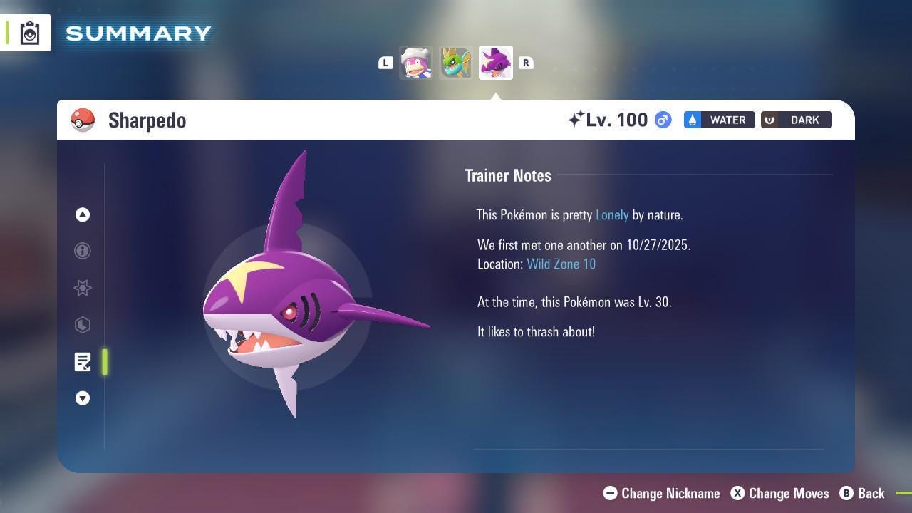 Shiny SHARPEDO Pokémon Legends ZA 6IV Competitive Battle Ready - Pokémon Legends: Z-A digital Pokémon trade image 4