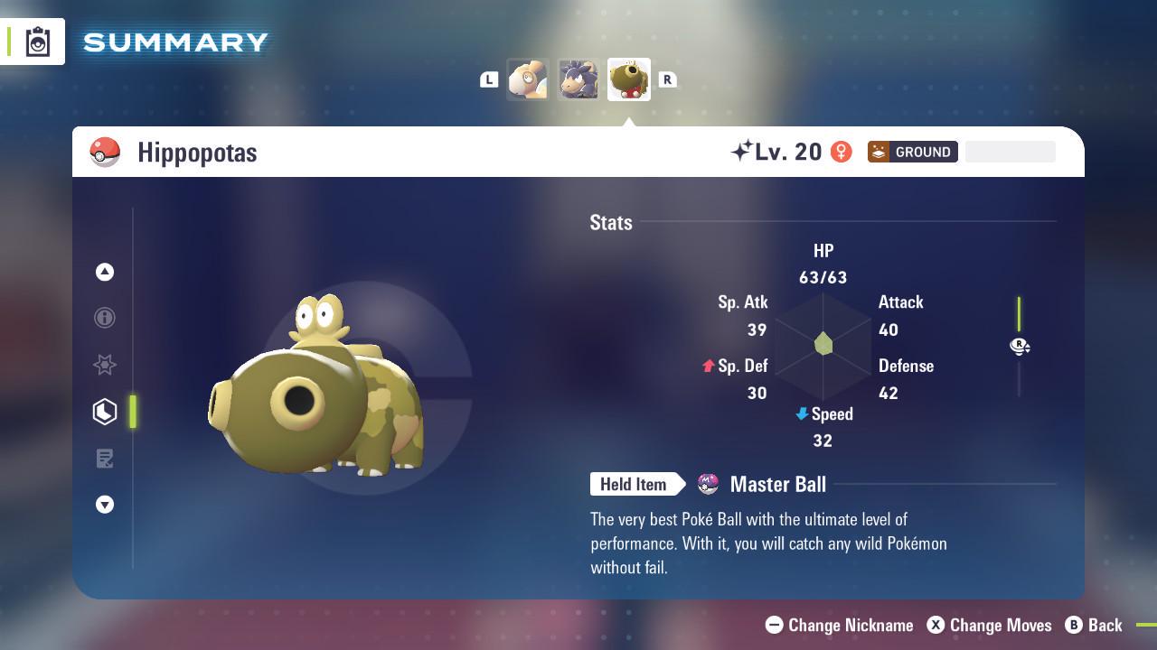 Shiny HIPPOPOTAS Pokémon Legends ZA 6IV Competitive Battle Ready - Pokémon Legends: Z-A digital Pokémon trade by