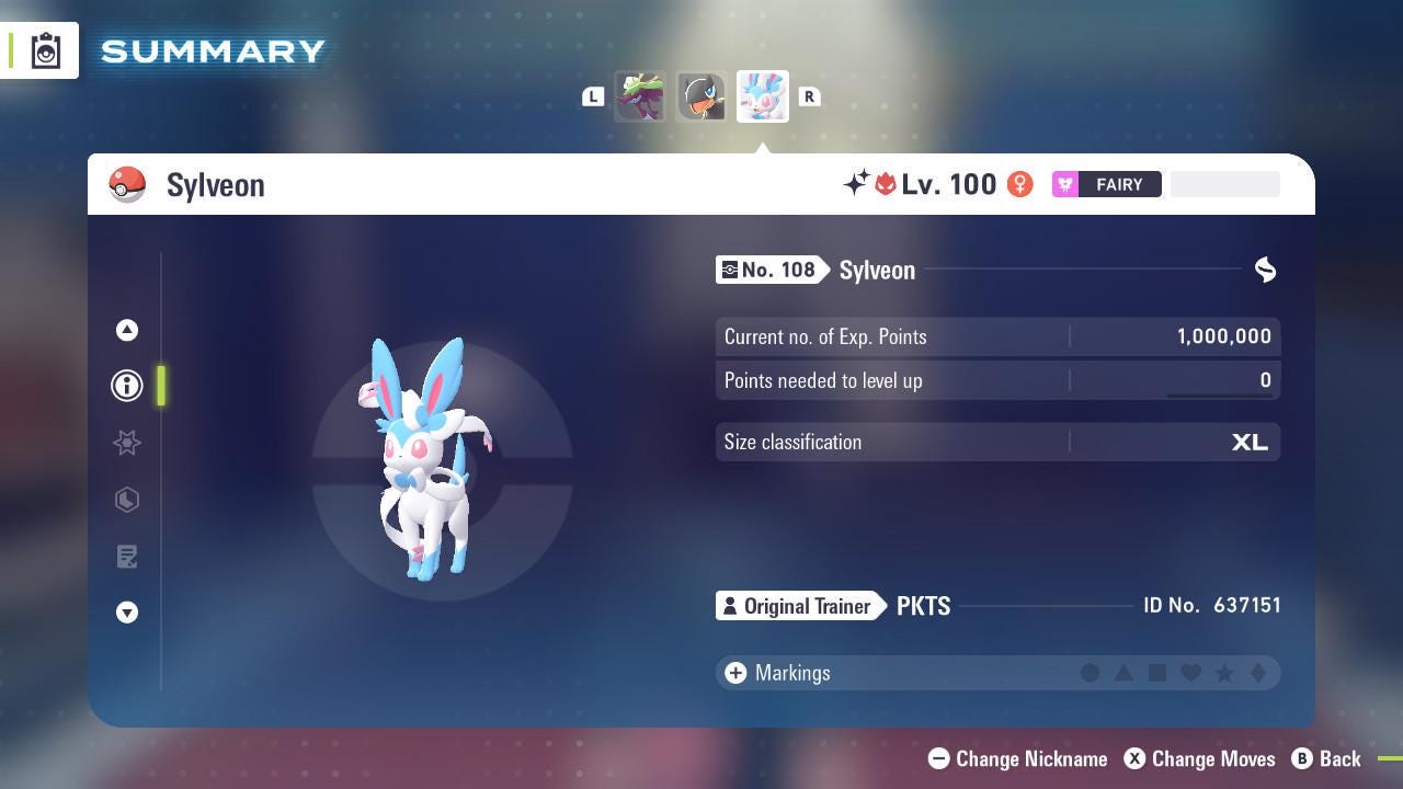 Shiny Alpha Sylveon Pokémon Legends ZA 6IV Competitive Battle Ready - Pokémon Legends: Z-A digital Pokémon trade image 3